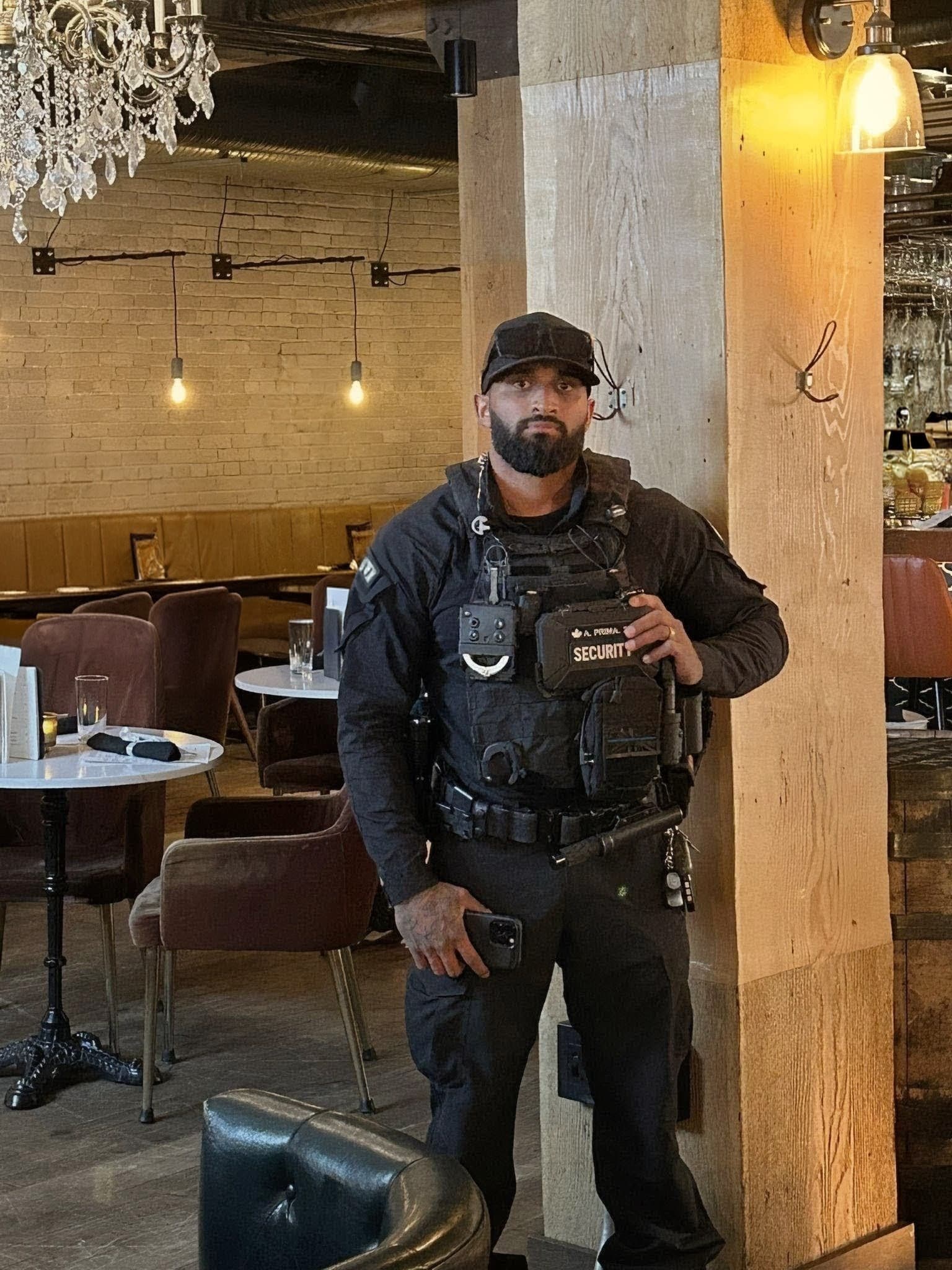 Aran Premakumaran in security operations uniform